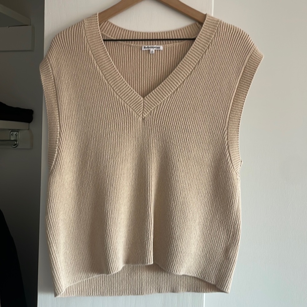 Reformation Janey Cotton Sweater Vest (Small)